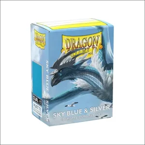 Dragon Shield Datte Dual Sleeves Sky Blue & Silver